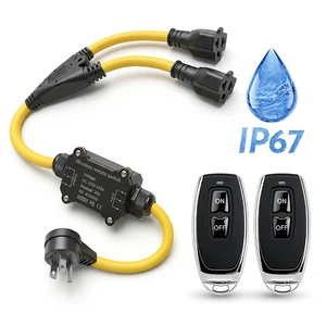 2026 New Model IP67 Waterproof Wireless Socket 110V 220V 20A RF433MHz Remote Switch for Outdoor Lighting Systems