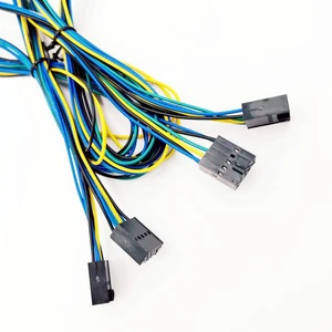 OEM Custom Multi-Core Wire Harness Assembly with Black Connectors for Industrial Electronics and Control Systems