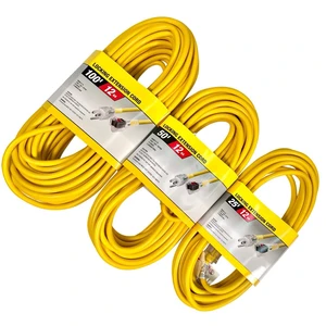 16/3 AWG SJTW 50 ft Electrical Extension Wire NEMA 5-15 3 Prong Waterproof Flexible Power Cord for Heavy Duty Equipment Supply