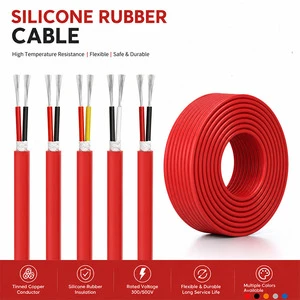 Flexible Multi Core Silicone Rubber Cable 2 3 4 5 6 8 Core Stranded Tinned Copper Power Control Wire for Industrial Automation