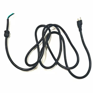 10FT 12AWG Heavy Duty NEMA 5-15P to Bare Wire Power Cord with M20x1.5 Cable Gland Open End Cable for Industrial Equipment Motor