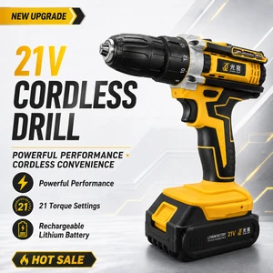 Multi-Function 21V Cordless Drill Machine Set with 30Pcs Tools Kit, Portable Lithium Battery Electric Screwdriver for Home DIY