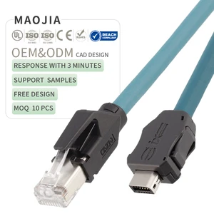 IX30G-A-10S-CV to RJ45 Male Double Shielded High Flex Industrial Outdoor CMX TPE Jacket Industrial Category 6a Ethernet Cable
