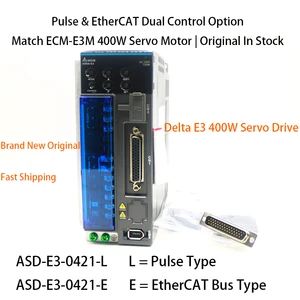 Original Delta 400W E3 Servo Drive ASD-E3-0421-L/ASD-E3-0421-E AC 220V IP20 Pulse EtherCAT Bus for Industrial Automation