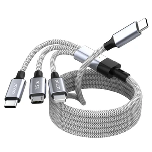 Factory Wholesale Custom Super Fast Charging Data Cable 3m 5m 8m Grey Nylon Braided Type-C USB Cable for Android Phone S24Ultra