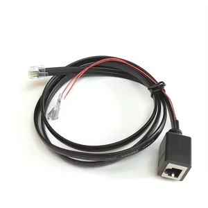High Quality 1-Meter Long RJ12 6P6C 6P4C Flat Black Telephone Network Extension Cable Factory Supplied Bare Copper 20251 26AWG