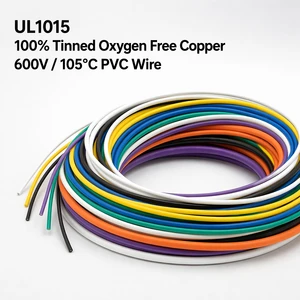 UL1015 4 AWG PVC Wire 21mm² 4Gauge 600V Flexible Heavy Duty Power Wire Tinned Copper for Industrial Distribution Automotive