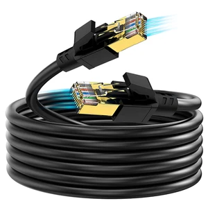 China Manufacturer Cat 8 Bare Copper 28AWG Lan Ethernet Cable Cat8 40Gbps SFTP RJ45 8P8C ROHS Network Cables CAT8 1M Patch Cord