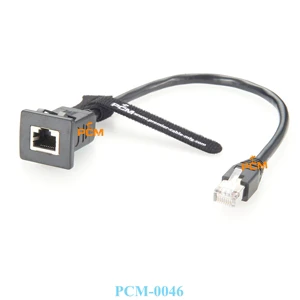 RJ45 Snap-in Panel Mount Cable 30cm RJ45 Extension Cable Flush Mount Shielded Ethernet Cord Cat5e 8P8C Connector