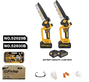GSFixtop Portable Electric Cordless Battery Powered Mini 4/6/8 Inch Industrial Grade OEM Customizable 500W Chain Saw