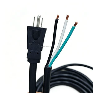 Customized Power Cable 1-10M 14AWG/3C Heavy Duty, 3 Pin US Plug to Stripped End Black Extension Cord