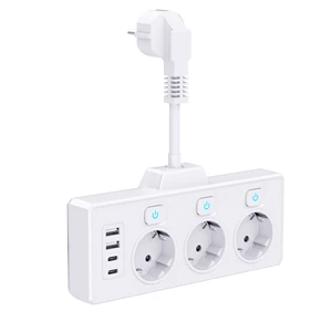 Vertical 15A IP44 Surge Protector Power Strip 3 Type C USB Fast Charging Port Tower Design Power Board Hub Extension Cable SDK