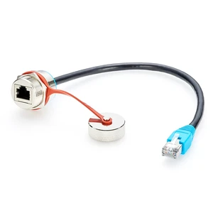IP67 Waterproof Ethernet Extension Cable Rugged RJ45 Male to Female Cable for Outdoor Use