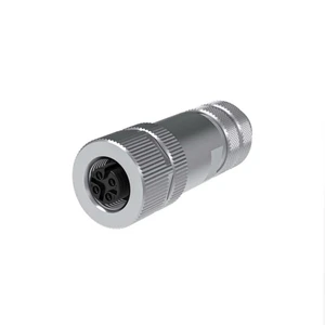 4Pin Female Automotive Industrial Connector Metal Shell with Shield Cable Solder Assembly Connector