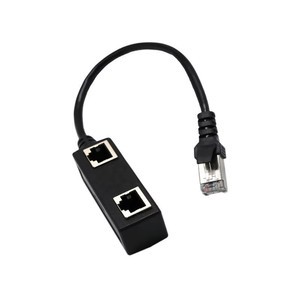 RJ45 extension cable, 1-inch 2-inch network cable to adapter cable, 1 male and 2 busbars, 2-in-one network port extension