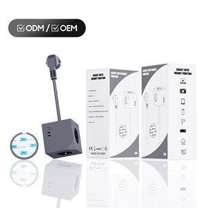 Factory Wholesale New Design Multi Outlets PD20W Fast Charging Magnetic Eu Cube Socket Extension Cable With USB C Power Strip
