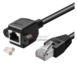 Rj45 Extended With Screw Holes Elbow 90 Degrees Can Fix Cat5e Network Male to Female Lengthened Cable