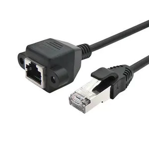AH Cat6 Copper Core RJ45 Diagnostic Extension Cable Male/Female Panel Mount Connectors Stainless Steel Housing Power Aerospace