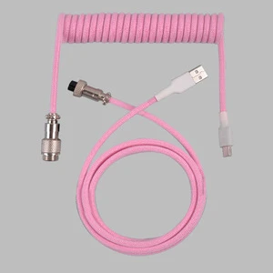 Custom Keyboard Cable Braided Coiled USB-C Nylon and PVC Jacket for Mechanical Gaming Keyboard