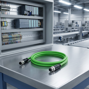 M12 Connector a Coded 4Pin Male to Male Cat6A Ethernet Cable Industrial Camera Cable