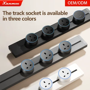 Household Kitchen Exposed Power Sliding Rail Type ultra Thin Power Strip British Standard Movable Track Socket