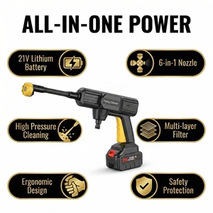 Handheld Portable Cordless Pressure 1100psi 2.4gpm 6-in-1 Nozzle Mobile Brushless Automatic Car Washing Machine in China