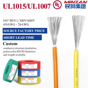 UL1015 UL1007 H07V-K VW-1 105C 600V PVC Insulated 6awg 8awg 12awg 14awg 18awg Tinned Copper Single Core Flexible Cable Wire