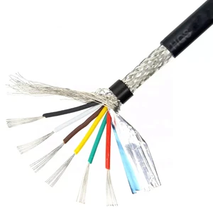 Shielded Silicone Wire 2-core 3-core 4-core 5-core Cable Multi-core Connection Power Signal Control Cables Wire Tinned Copper