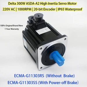 100% Original Delta A2 300W Three-Phase Servo Motor (Brake/No Brake) ECMA-G11303SS/RS Flange Mount IP54 Protection High