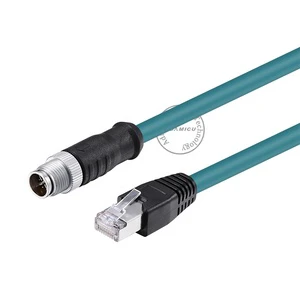 CCD Industrial Camera System X-Code M12 8-Pin Cable Connector RJ45 Industrial Ethernet M12 Sensor Cable