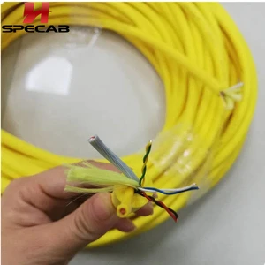 Undersea ROV Tether 2 Core Copper Power And 4 Core Twisted Pair PE Insulated Signal Wires Hybrid Underwater Zero Buoyant Cable