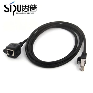 SiPU Cat6 RJ45 Female to Male Panel Mount Extension Cable Shielded Ethernet Network Chassis Mount Bare Copper Screw Holes