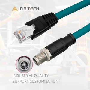 M12 X-code 8pin to RJ45 Hight Flex Shielded Cat 5e Ethernet Network Cable Waterproof Industrial Camera Cable M12 X Code to Rj45
