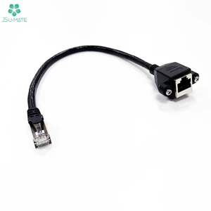 RJ45 Male to Female Ethernet LAN Network Extension Cable with Screw Panel Mount RJ45 8P8C Male-Female Panel Mount Cable