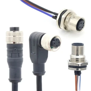 OEM Custom Length M12 Cable Assembly 2 3 4 5 6 8 12 17 Pin Male Female Straight Angle Factory Direct Supply