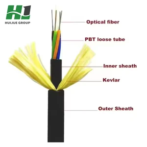 HJ Long Span ADSS Single Mode/Multimode 2-144 Cores Anti-UV/Anti-Corrosion Optical Cable For Rural Broadband Overhead Deployment