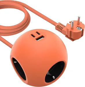 PD25W Fast Charging Factory Wholesale New Design Multi Outlets Eu Spherical Socket Extension Cable Power Strip Eu With Usb
