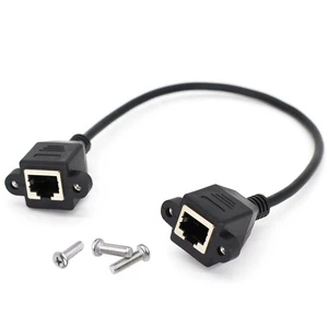 RJ45 Female to Female Panel Mount Network Extension Patch Cable