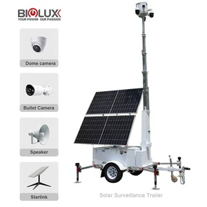 BIGLUX HiSOLO US Standard Trailer-Mounted 7m Telescopic Mast 4G Solar Security Camera System 9600Wh Battery Mobile CCTV Trailer