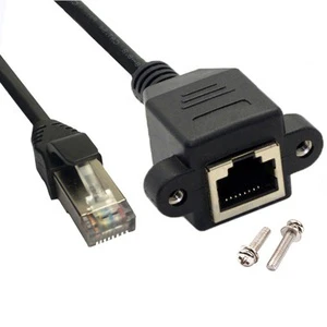 0.3m 0.6m 1m FTP Rj45 Male to Female Rj45 Extension Cable with Panel Mount in Stock