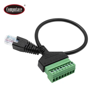 RJ45 8P8C Male 8 Pin Female Adapter Cable Brass Nickel Plating Tinned Copper Conductor Aluminum Braid Shielding Screw Terminals