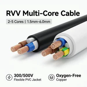 Professional RVV Flexible Control Cable 2-5 Core | 300/500V Multi-core Copper Power Wire | Industrial Wholesale Factory Supply