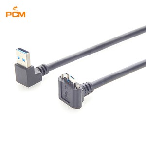 Industrial Camera USB3.0 to Micro USB Right Angle Cable with Screw Lock for Point Grey Chameleon Camera Machine Vision