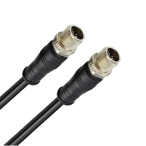 M12 X-Coded Male Male Copper Ethernet Cable Cat6A 10Gbps Industrial Patch Cord IP67 Waterproof SFTP 8-Pin Machine Vision
