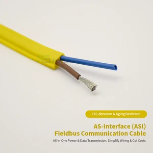 ASI-BUS Double-Core Tin-Plated Copper Conductor Profiled Flat Communication Bus Cable AS-Interface2*1.5 Yellow/Black Wire Cable