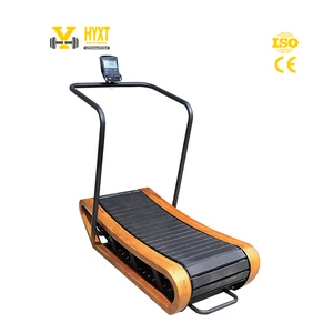Commercial Grade Mechanical Manual Treadmill Self-Powered Running Area 1300*440mm Heavy Duty Curved LED Screen Calories Tracking