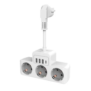 2026 New Extension Lead With USB 3 Way Power Strip With 3 USB 1 Type C EU Power Socket With Switch 5 CM Extension Cord