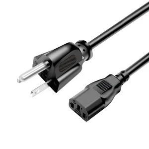 1.8M 16AWG Black Power Cord | NEMA-C13 High-Current Design | Safety-Certified for Outdoor/Stage Machinery