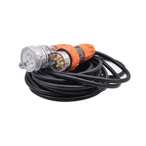 Karwoll Industrial Plug Socket with Wire OEM Power Cord 56 Series 20A 1 Outlet Standard Grounding Cable Plug Connector
