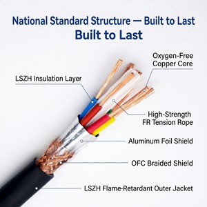 Custom WDZN RYSP Fire Resistant LSZH Control Cable With Copper Braid For Nuclear Chemical Plant High Rise Building